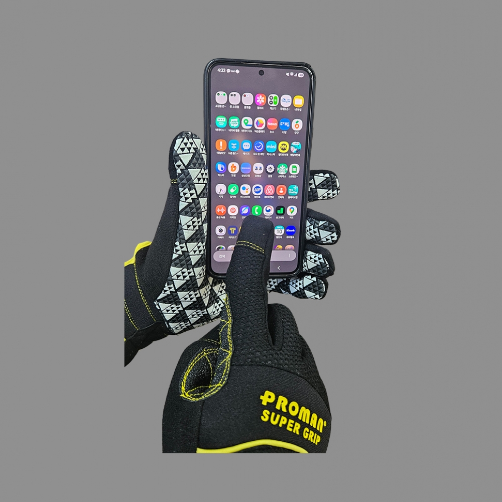 프로맨 메카닉 수퍼그립 장갑 PM-1047, 안전용 산업용 작업용 등산 캠핑 바이크 터치스크린