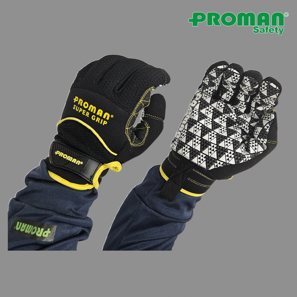 프로맨 메카닉 수퍼그립 장갑 PM-1047, 안전용 산업용 작업용 등산 캠핑 바이크 터치스크린