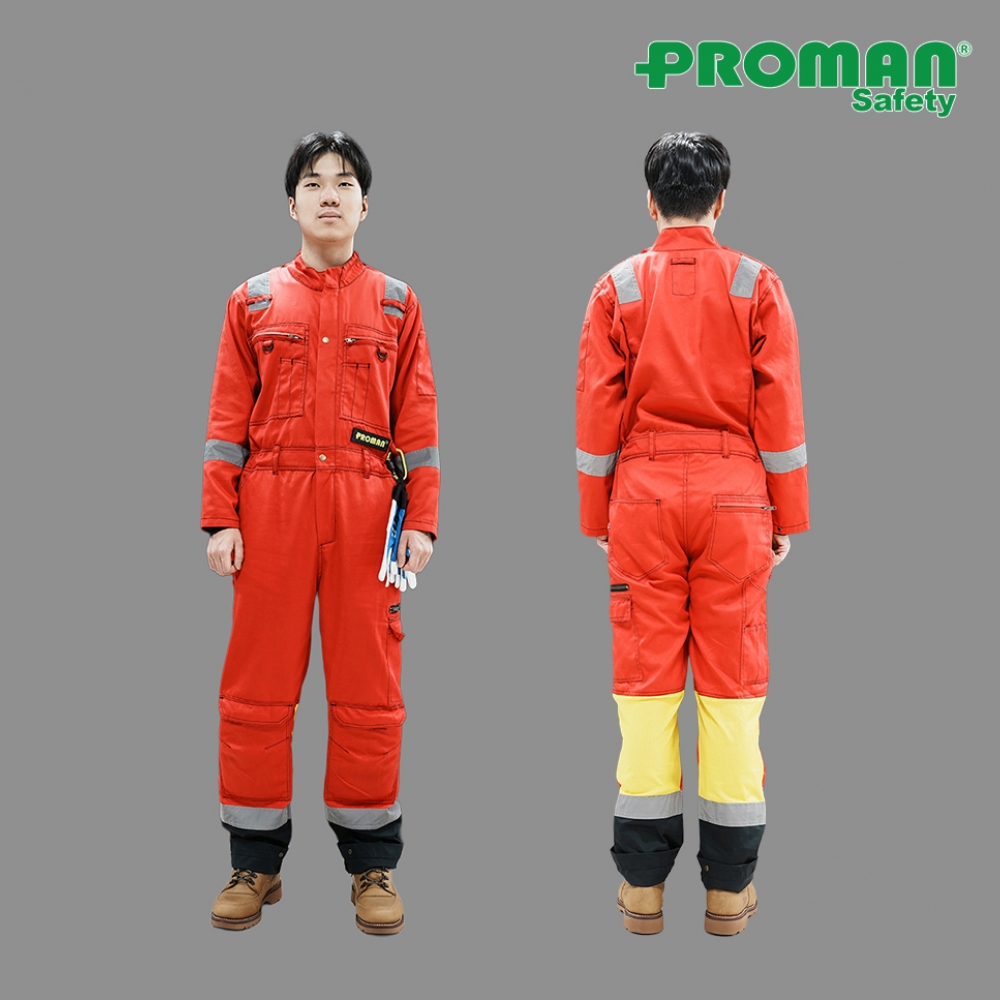프로맨 이지오프 통풍 특허커버올 SCV-200RK, 커버롤 점프수트 일체형작업복