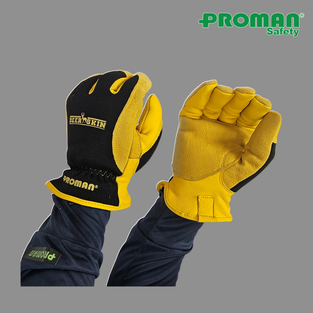 프로맨 방한,방수 사슴가죽장갑 PM-8065 산업용 작업용 등산 캠핑 바이크