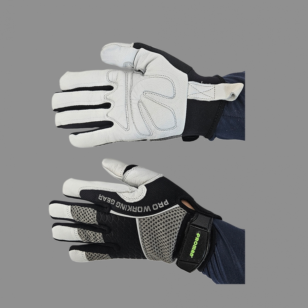 프로맨 메카닉 가죽 장갑 PM-7005,염소가죽 안전용 산업용 작업용 등산 캠핑 바이크