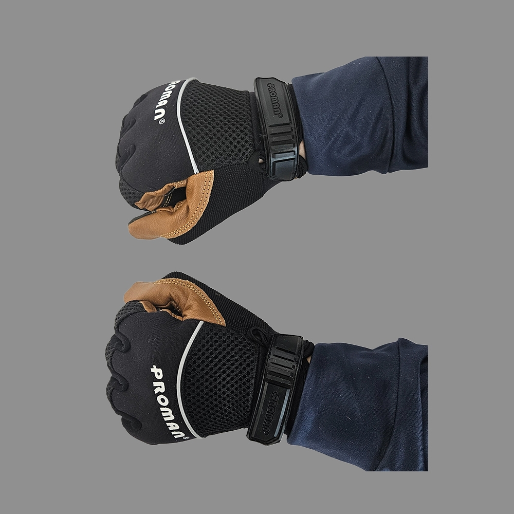 프로맨 메카닉 가죽장갑 PM-1024,염소가죽 안전용 산업용 작업용 등산 캠핑 바이크