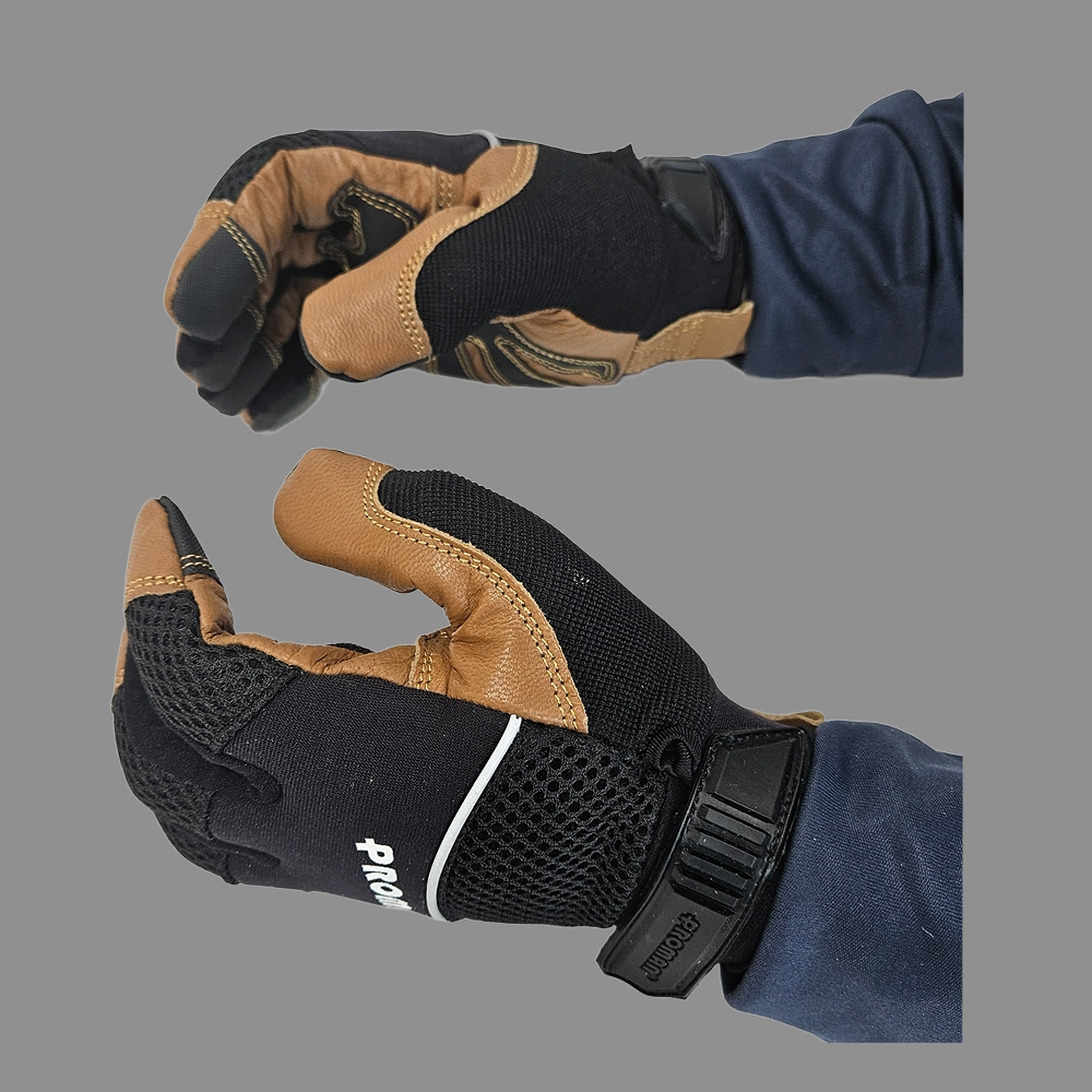 프로맨 메카닉 가죽장갑 PM-1024,염소가죽 안전용 산업용 작업용 등산 캠핑 바이크